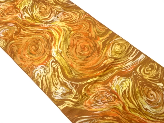 JAPANESE NAGOYA OBI / SILK / CHIKUZEN HAKATA / WOVEN SPIRAL